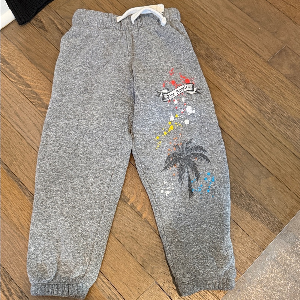 Stylish Gray Kids Joggers with Palm Tree Design